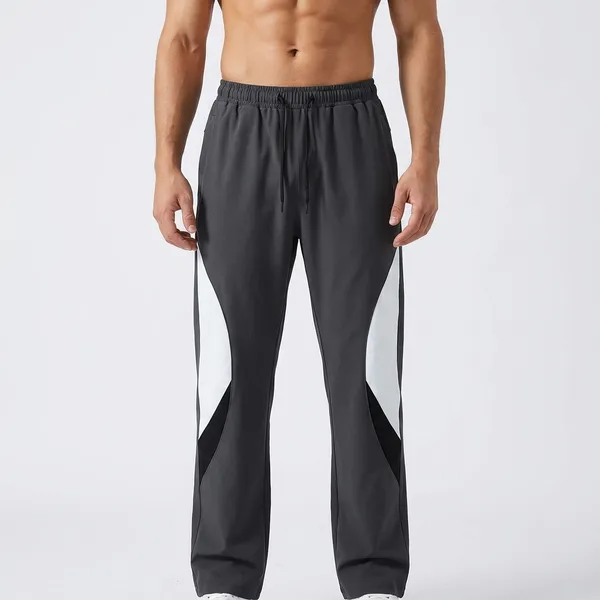 Dark_Grey__And_White_NS_Terry_Flared_Pants_For_Men