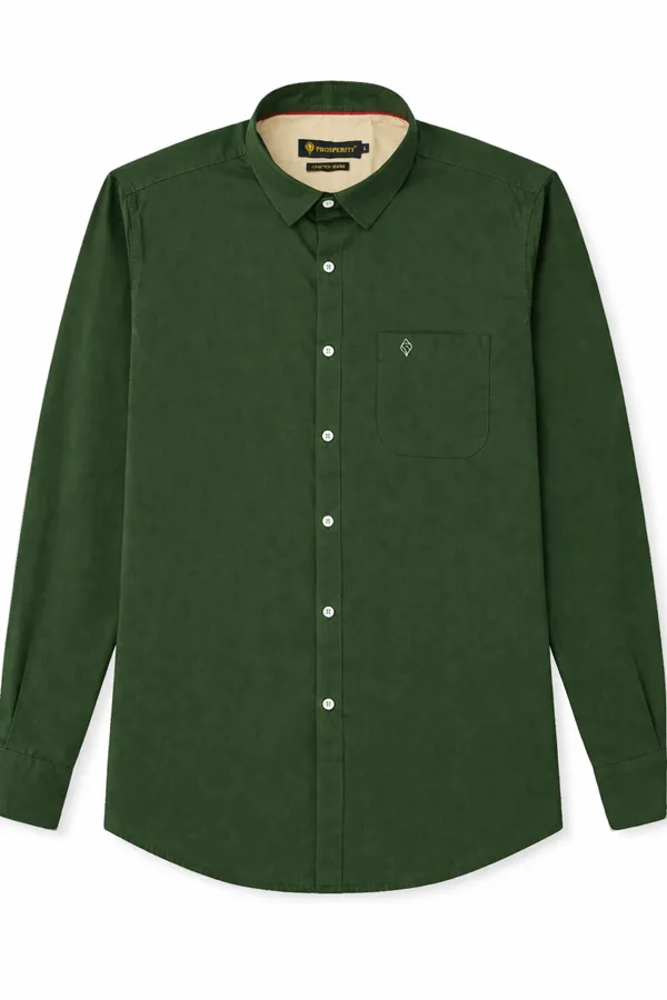 Forest_Green_Cotton_Satin_Finish_Casual_Shirt_For_Men