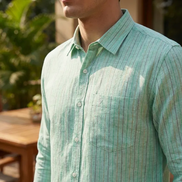Green_Linen_Casual_Shirt_For_Men