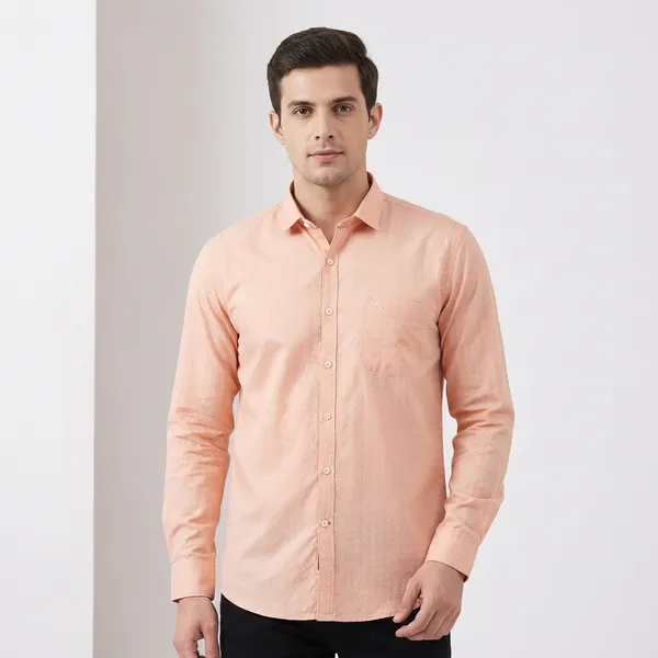 Peach_Cotton_Blend_Casual_Shirt_For_Men