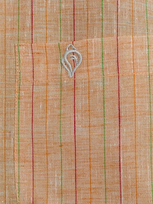 Orange_Linen_Casual_Shirt_For_Men