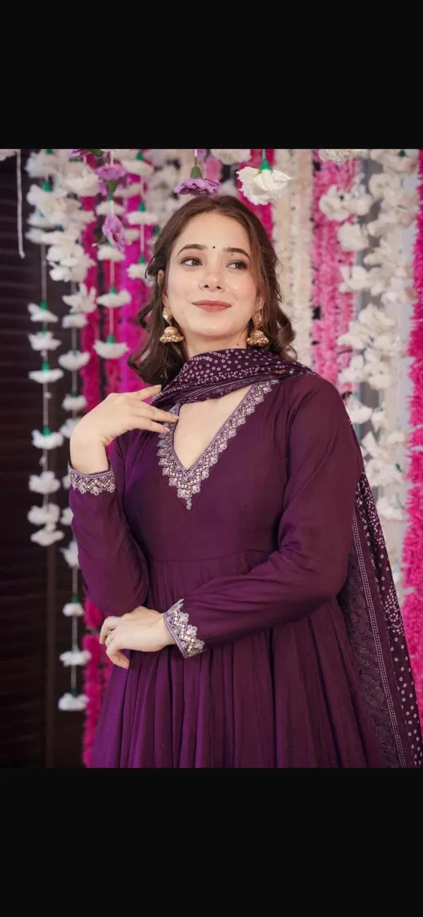 Purple_Silk_Anarkali_Suit_Set_For_Women