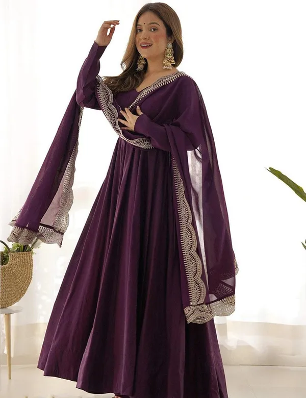 Purple_Vichitra_Anarkali_Suit_Set_For_Women