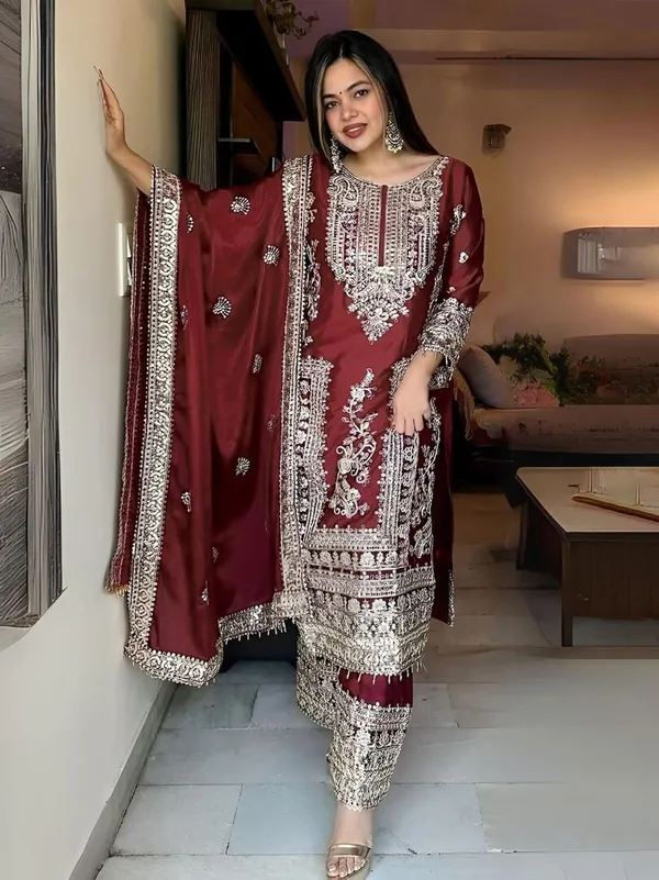 Maroon_Jalpari_Pakistani_Suit_Set_For_Women