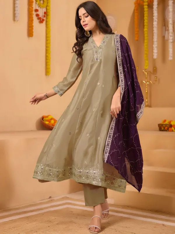 Sage_Green_Vichitra_Anarkali_Suit_Set_For_Women