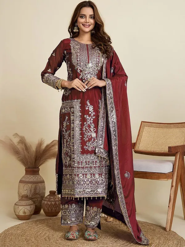Maroon_Jalpari_Pakistani_Suit_Set_For_Women