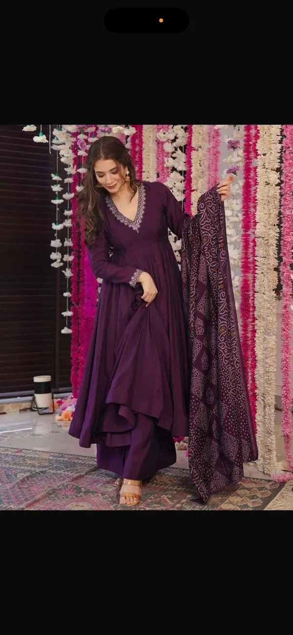 Purple_Vichitra_Anarkali_Suit_Set_For_Women