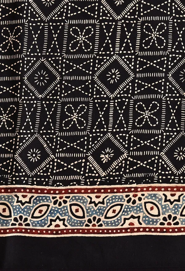 Classic_Black_Ajrakh_Print_Cotton_Saree_with_Designer_Tassel_Pallu