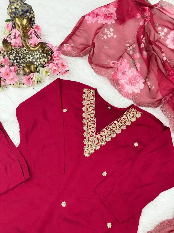Magenta_Floral_Embroidered_Kurta_Set_with_Dupatta