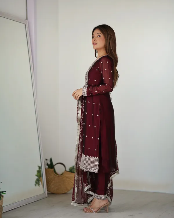 Maroon_Embroidered_Straight_Kurti_Pant_Set_with_Dupatta
