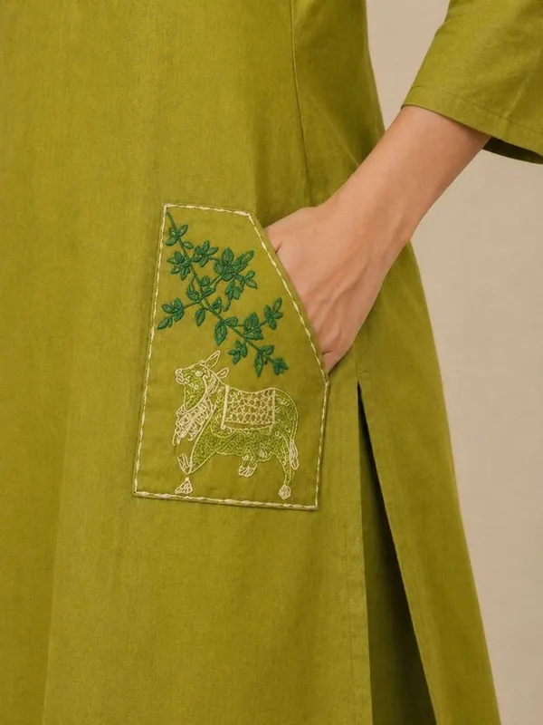 Olive_Tree_Embroidered_Kurta_Set