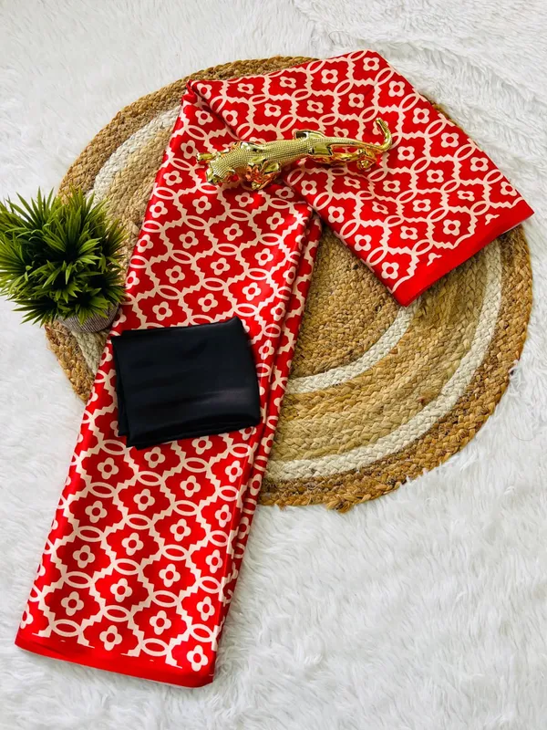 Red_&_Ivory_Hand_Block_Print_Cotton_Saree_with_Tassel_Pallu