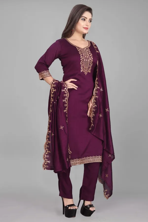 Royal_Plum_Embroidered_Kurta_Pant_&_Dupatta_Set