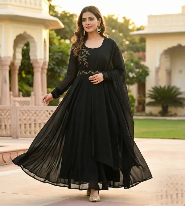 Women_Black_Embroidered_Anarkali_Gown_With_Dupatta