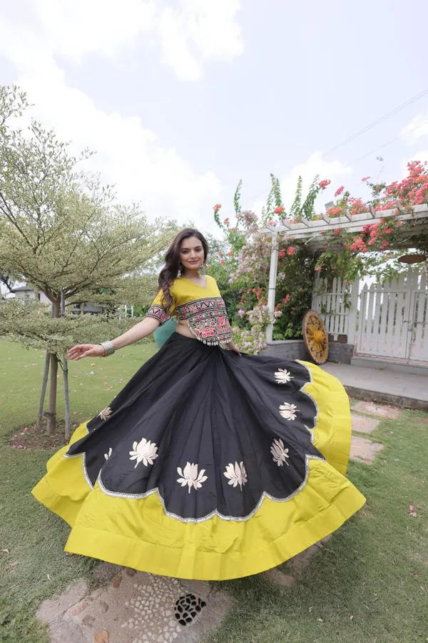Women's_Embroidered_Crop_Top_&_Flared_Lehenga_Set_–_Black_&_Mustard_Yellow_Edition_&_NAVRATRI_LEHENGA_CHOLI