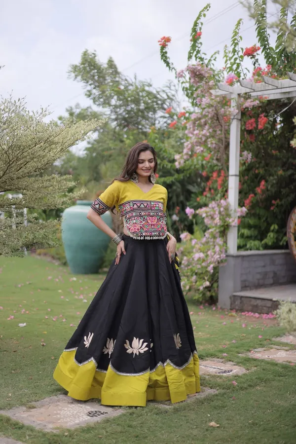 Women's_Embroidered_Crop_Top_&_Flared_Lehenga_Set_–_Black_&_Mustard_Yellow_Edition_&_NAVRATRI_LEHENGA_CHOLI