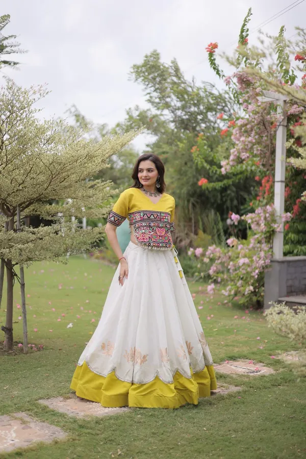 Women's_Embroidered_Crop_Top_&_Flared_Lehenga_Set_–_White_&_Mustard_Yellow_Edition_&__NAVRATRI_LEHENGA_CHOLI