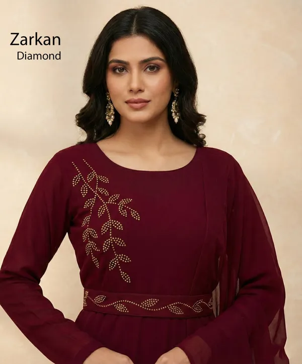 Women_Maroon_Embroidered_Anarkali_Gown_With_Dupatta
