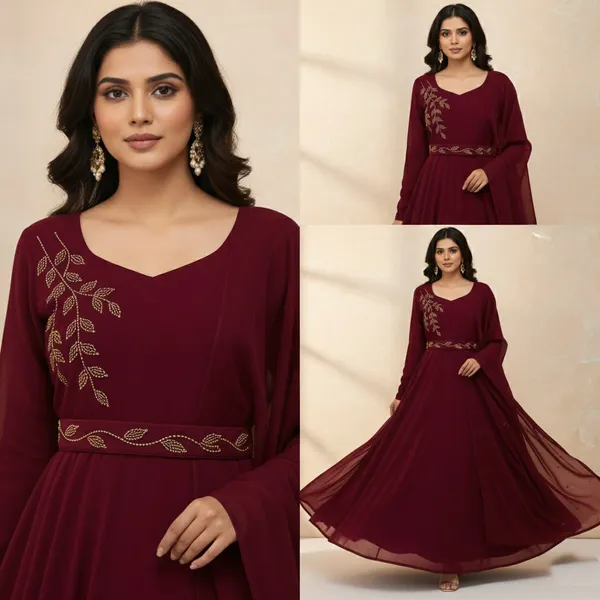 Women_Maroon_Embroidered_Anarkali_Gown_With_Dupatta