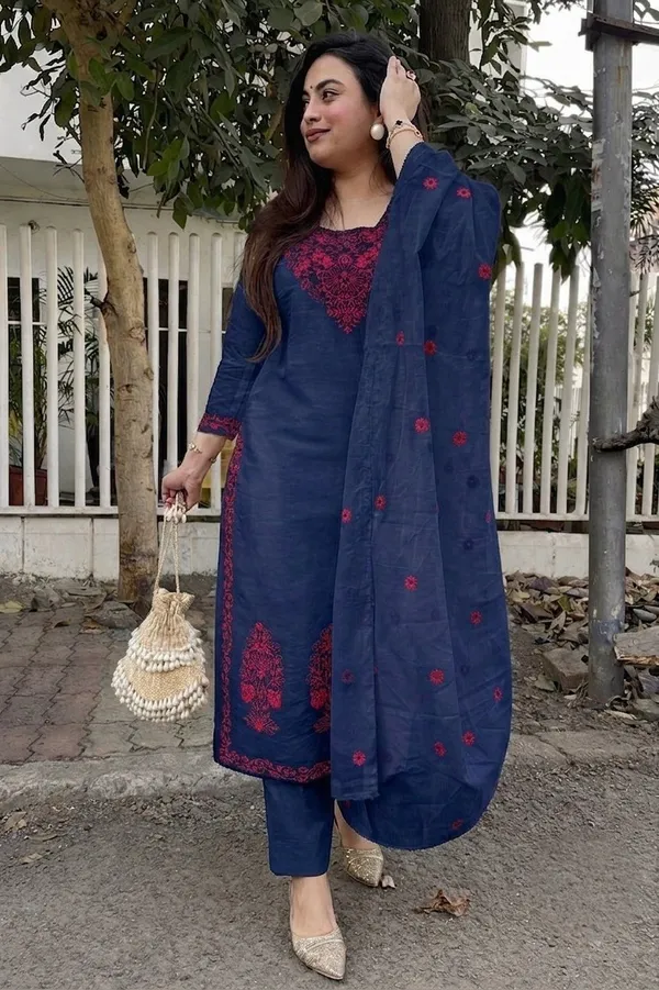 Women's_Navy_Blue_Embroidered_Kurta_Pant_Dupatta_Set