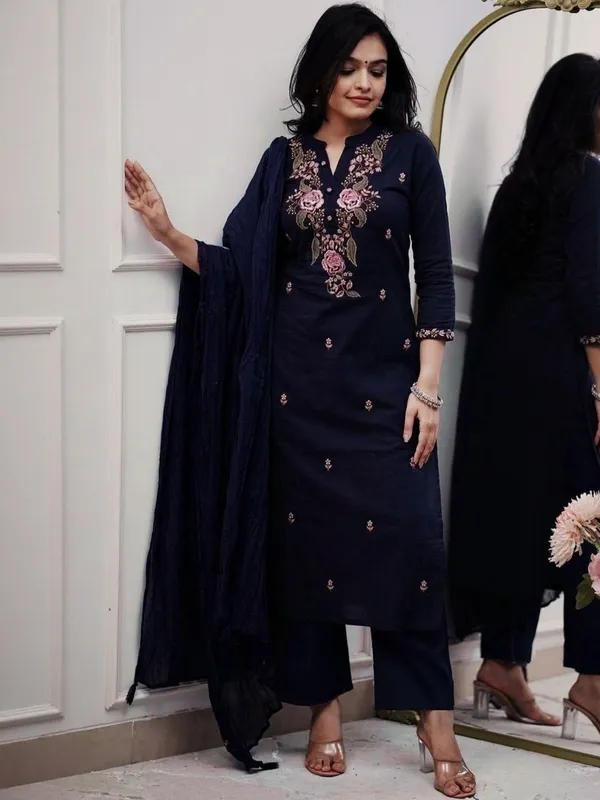 Women's_Navy_Blue_Floral_Embroidered_Kurta_Palazzo_Set_with_Dupatta