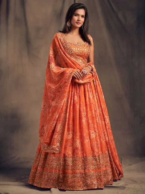 Women's_Peach_Floral_Printed_Lehenga_Choli_with_Embroidered_Blouse_&_Dupatta