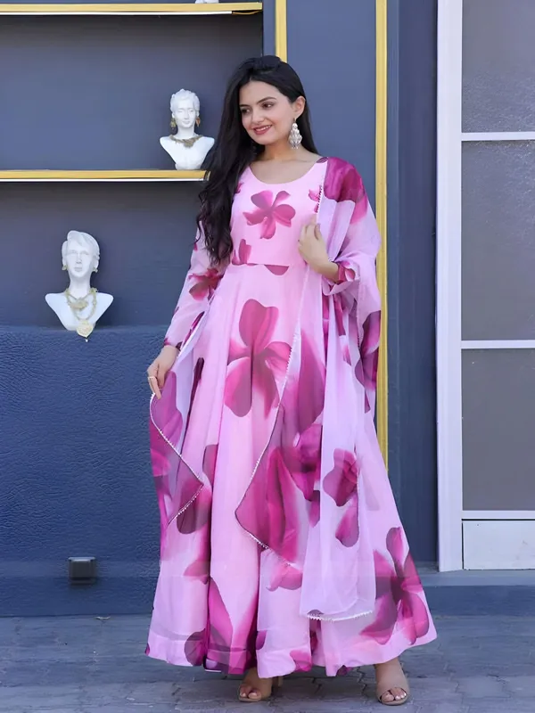Women's_Pink_Floral_Print_Anarkali_Gown_with_Dupatta