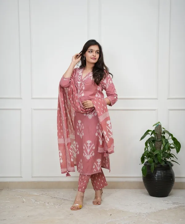 Women's_Pink_Printed_Kurta_Pant_Dupatta_Set