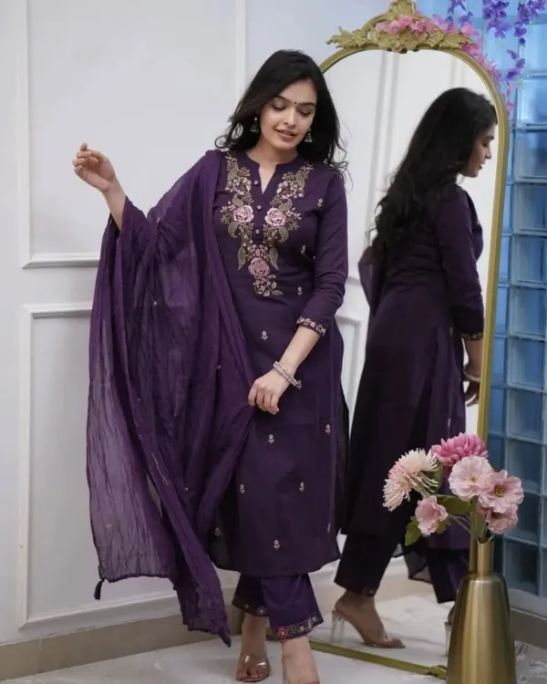 Women's_Premium_Purple_Floral_Embroidered_Kurta_Pant_&_Dupatta_Set