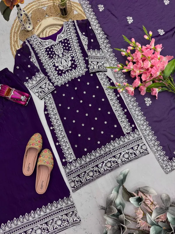Women's_Purple_Embroidered_Kurta_Sharara_Set_with_Dupatta