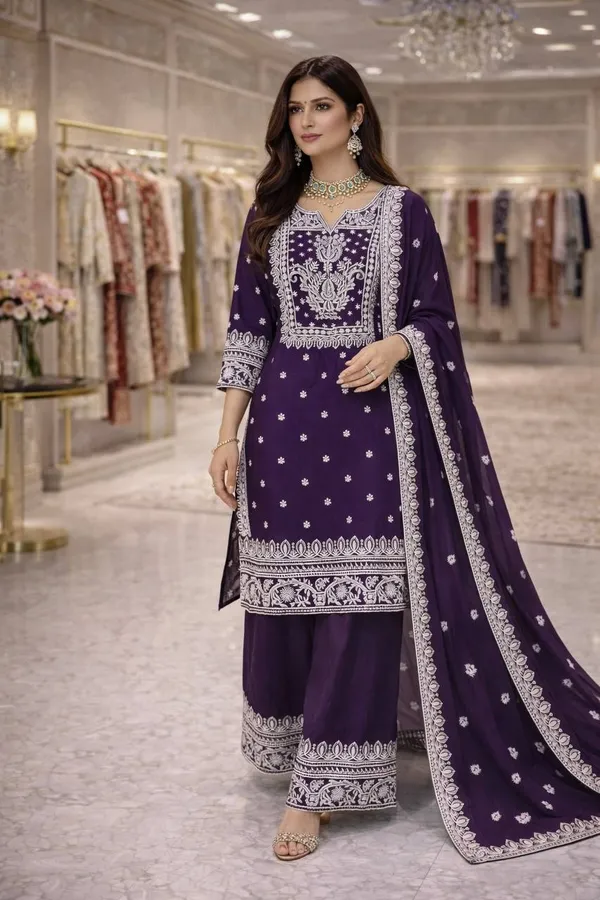 Women's_Purple_Embroidered_Kurta_Sharara_Set_with_Dupatta