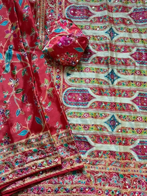 Women’s_Red_Floral_Printed_Designer_Saree_with_Traditional_Border