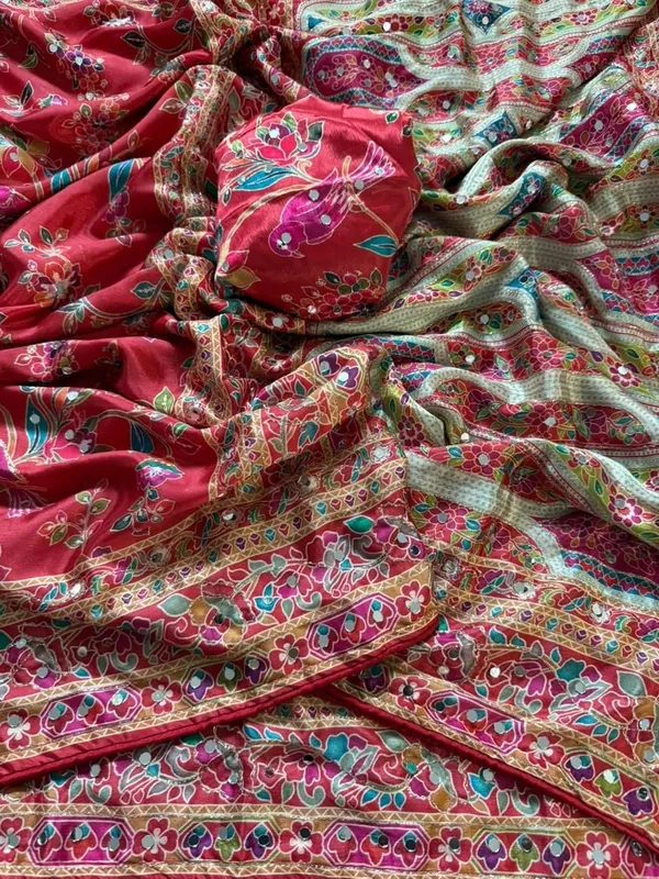 Women’s_Red_Floral_Printed_Designer_Saree_with_Traditional_Border