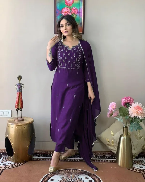 Women's_Royal_Purple_Embroidered_Kurta_Pant_Dupatta_Set