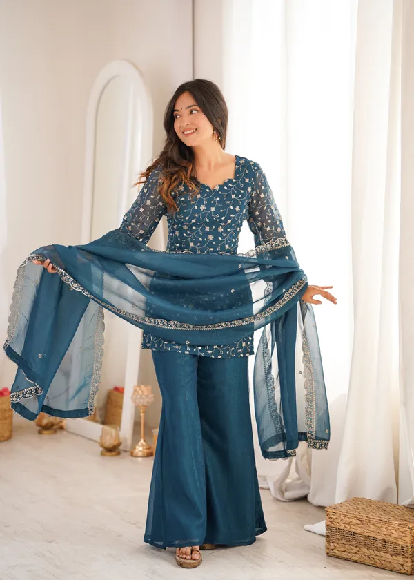 Women’s_Teal_Blue_Embroidered_Kurta_Palazzo_with_Dupatta_Set