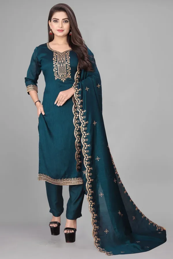 Women's_Teal_Blue_Embroidered_Kurta_Pant_with_Dupatta_Set