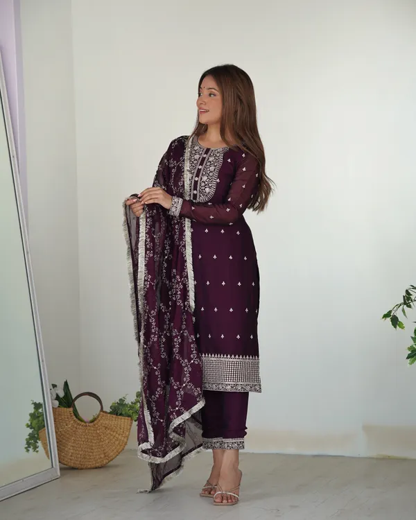 Women's_Wine_Embroidered_Kurta_Palazzo_with_Dupatta_Set
