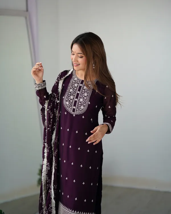 Women's_Wine_Embroidered_Kurta_Palazzo_with_Dupatta_Set