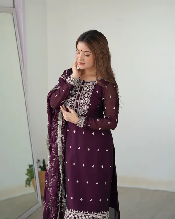 Women's_Wine_Embroidered_Kurta_Palazzo_with_Dupatta_Set