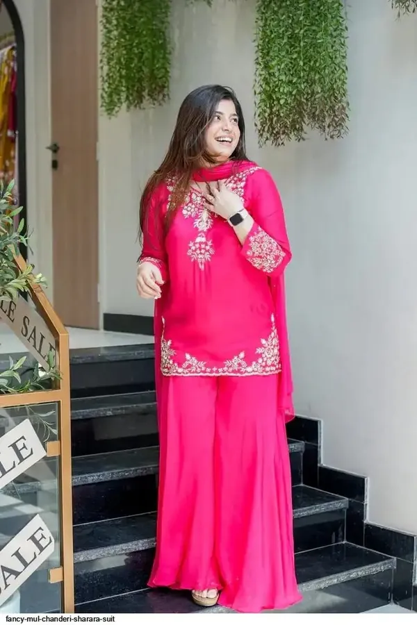 Fancy_Mul_Chanderi_Sharara_Suit_Pink_Embroidered_Ethnic_Wear