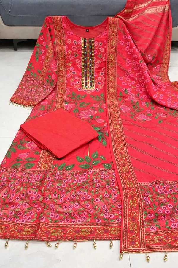 Red_Embroidered_Floral_Salwar_Kameez_Set_With_Dupatta