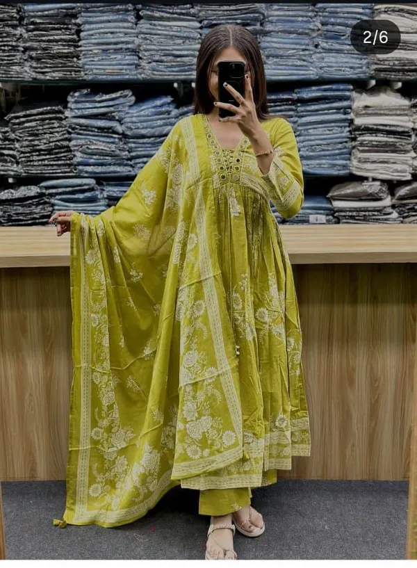 Lime_Green_Embroidered_Anarkali_Suit_Set_With_Dupatta