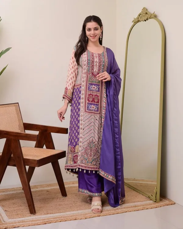 Pink_And_Purple_Ethnic_Printed_Suit_Set_With_Dupatta