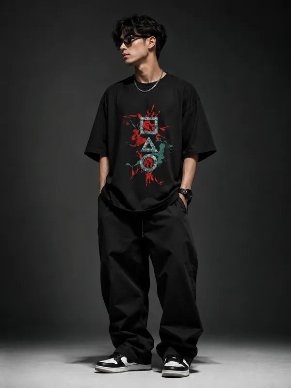 Primium_Graphic_Printed_Oversized_Black_Tee_(260_GSM)