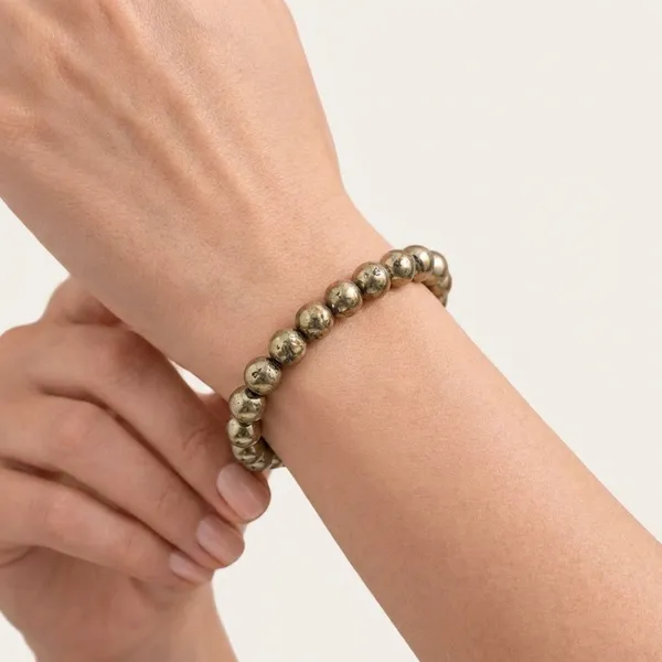 Natural_Pyrite_Bracelet_FREE_Raw_Selenite_plate_