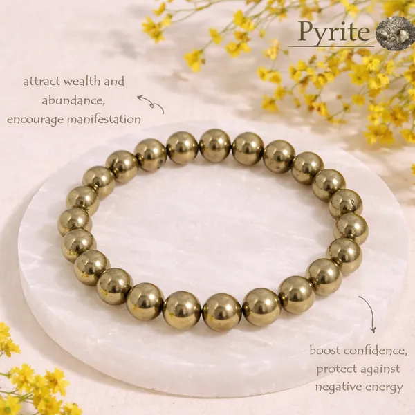 Natural_Pyrite_Bracelet_FREE_Raw_Selenite_plate_