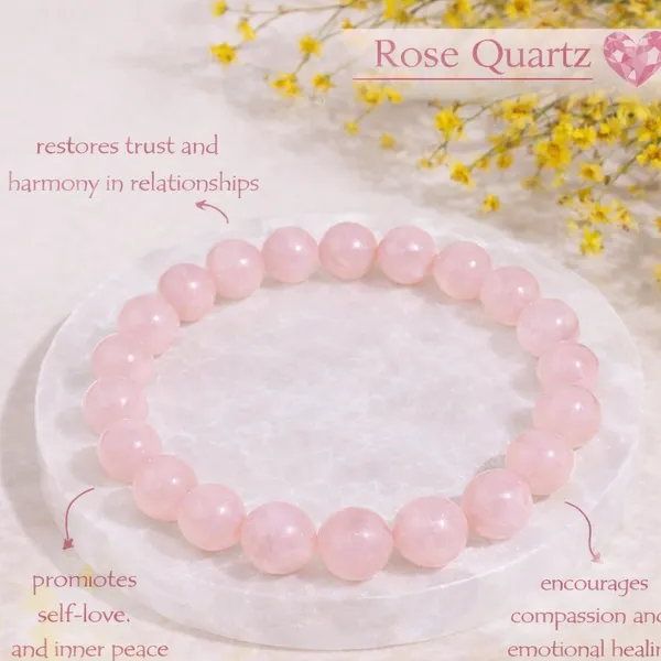 Natural_Rose_Quartz_Bracelet_FREE_Raw_Selenite_plate