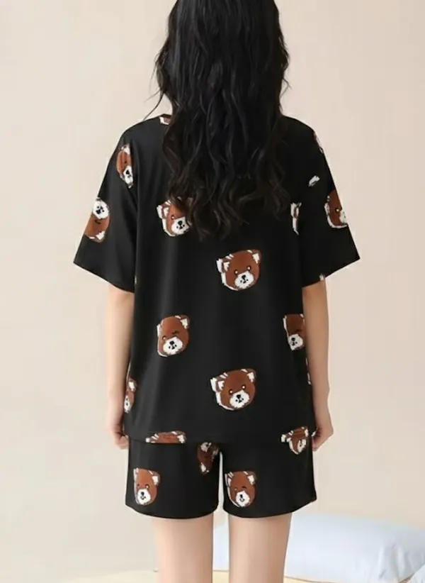 Black_Bear_Print_Pajama_Set_-_Short_Sleeve_Top_&_Shorts