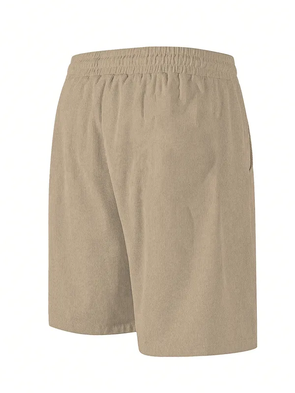 Mens_Beige_Corduroy_Drawstring_Shorts