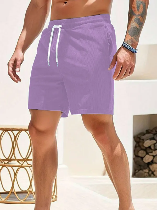 Mens_Purple_Casual_Shorts_With_Pockets